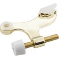 Hardware Resources Hinge Pin Door Stop with Self-Adjusting Pad - Polished Brass DS01-PB